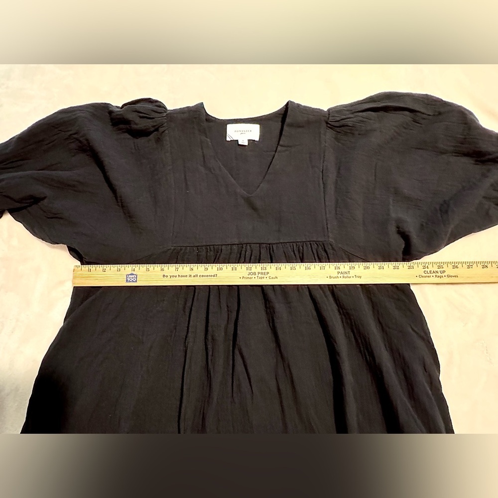 Pomander Place Black Gauze Millie Dress Womens Sz Small 100% Cotton - Picture 13 of 13